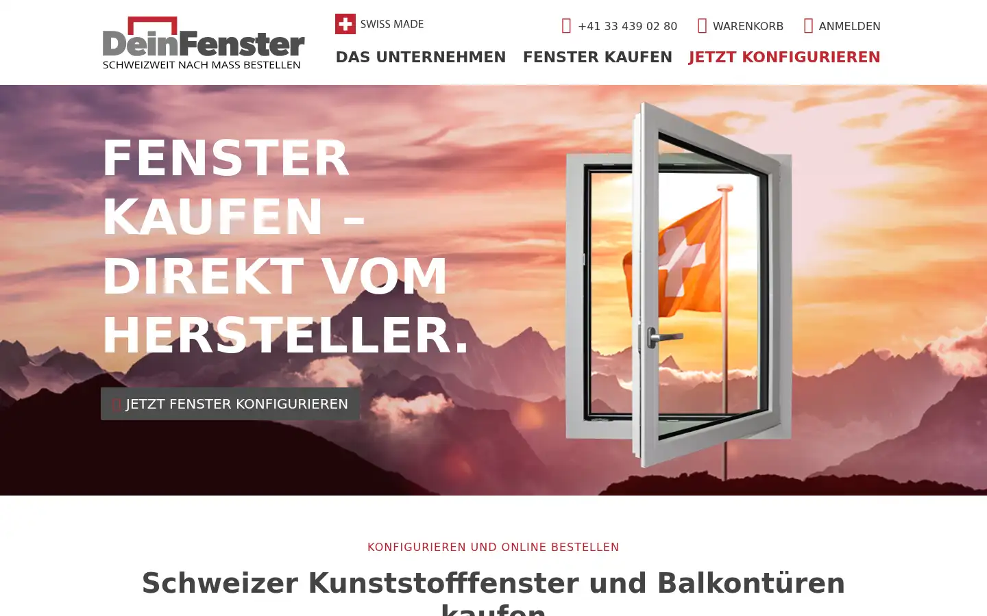 Screenshot of deinfenster.ch