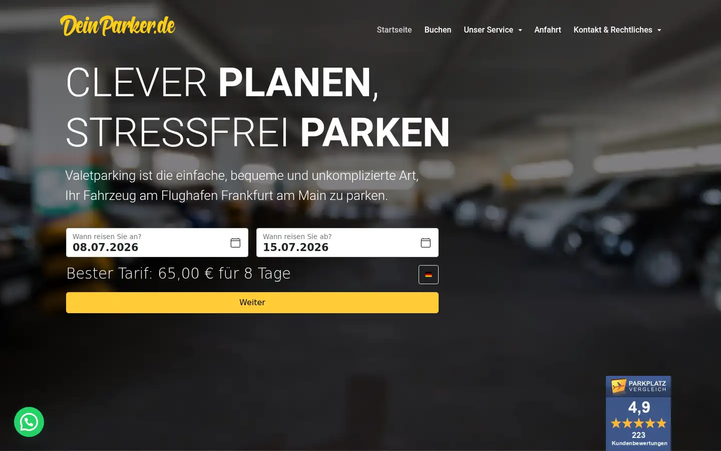 Screenshot of deinparker.de