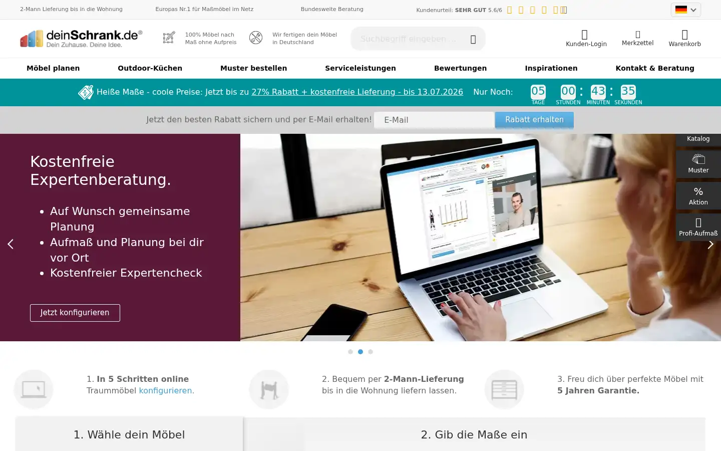 Screenshot of deinschrank.de