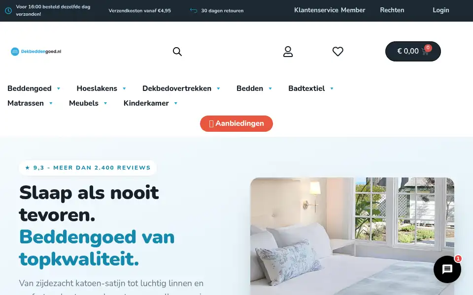 Screenshot of dekbeddengoed.nl