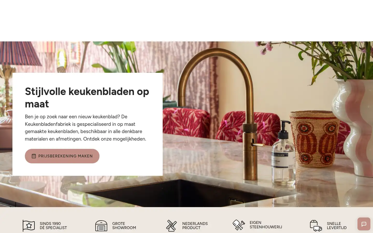 Screenshot of dekeukenbladenfabriek.nl