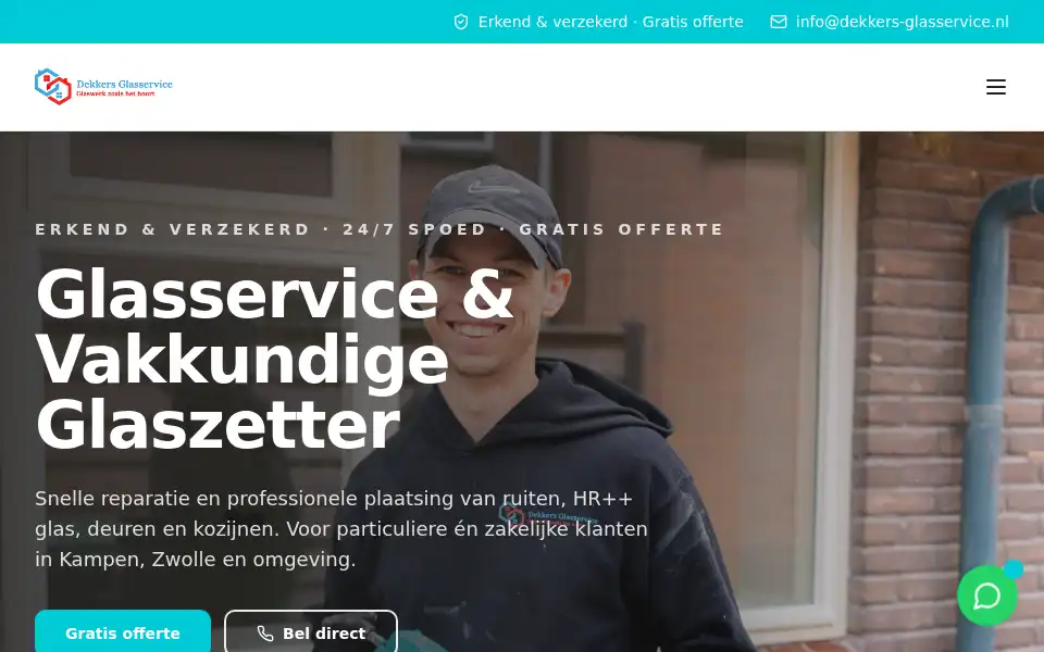 Screenshot of dekkers-glasservice.nl
