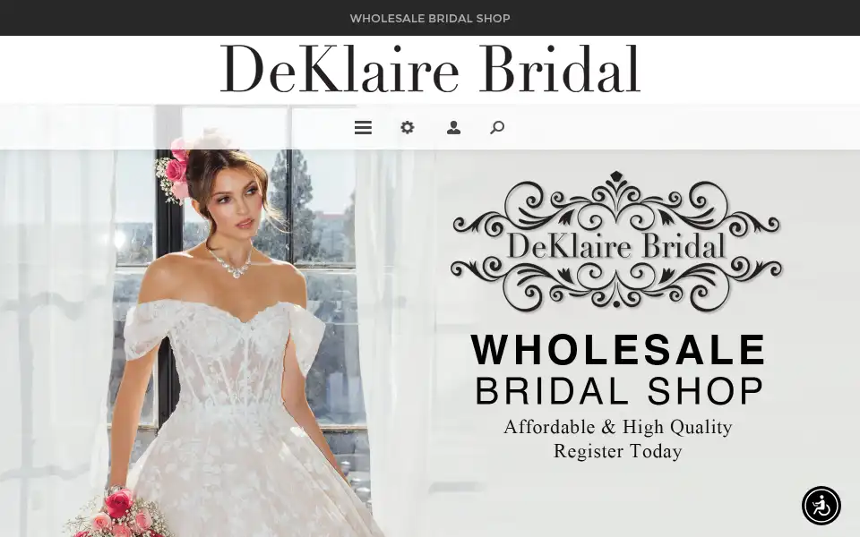 Screenshot of deklairebridal.com