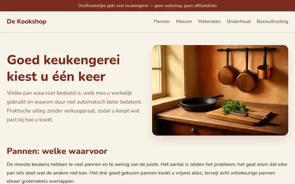 Screenshot of dekookshop.nl