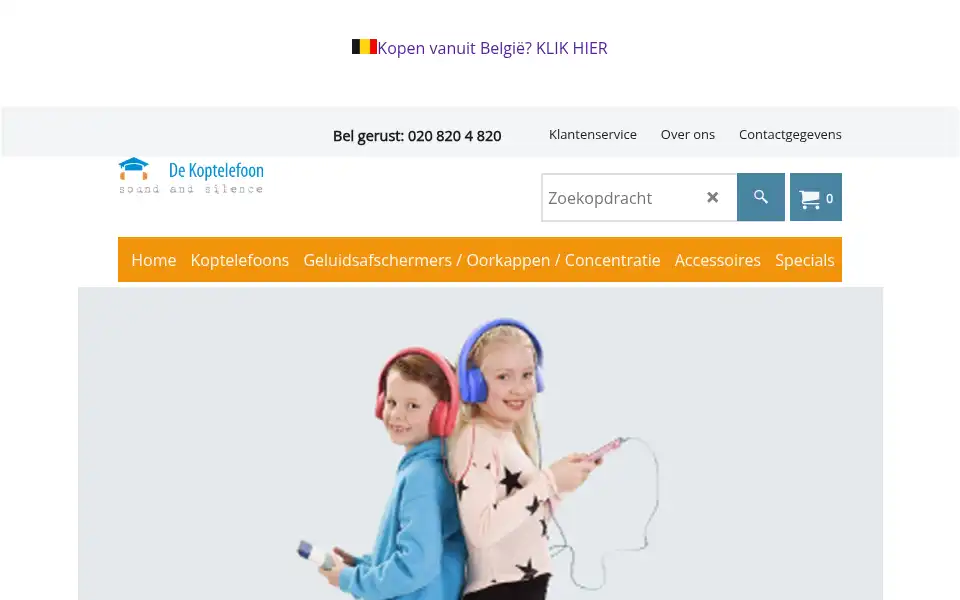 Screenshot of dekoptelefoon.nl
