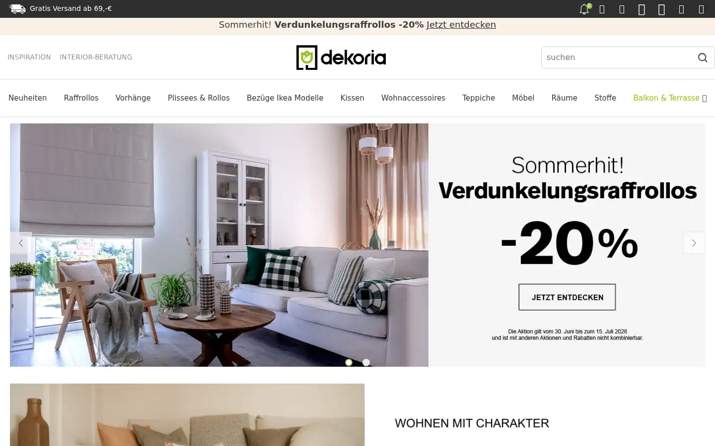 Screenshot of dekoria.de