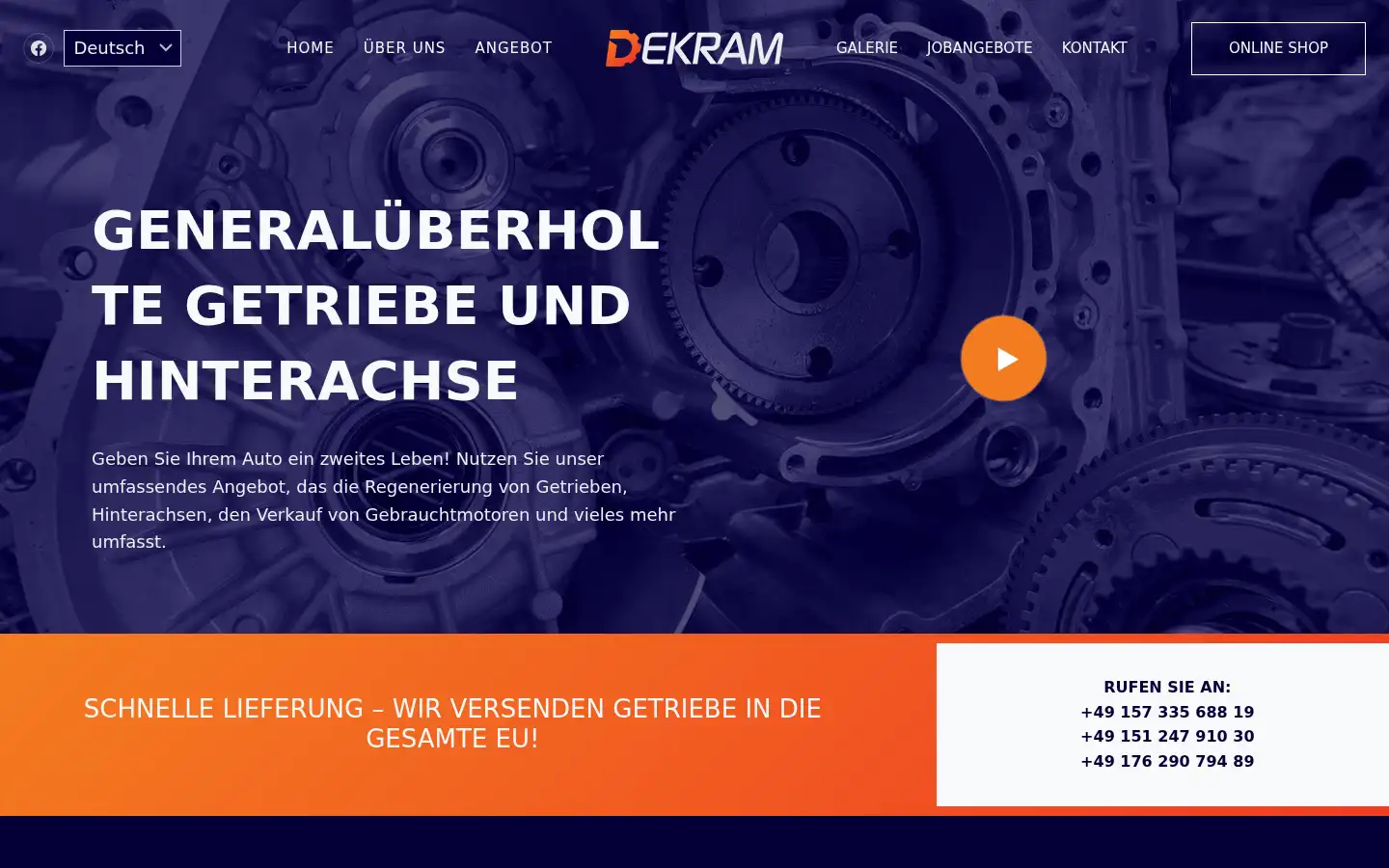 Screenshot of dekram.de