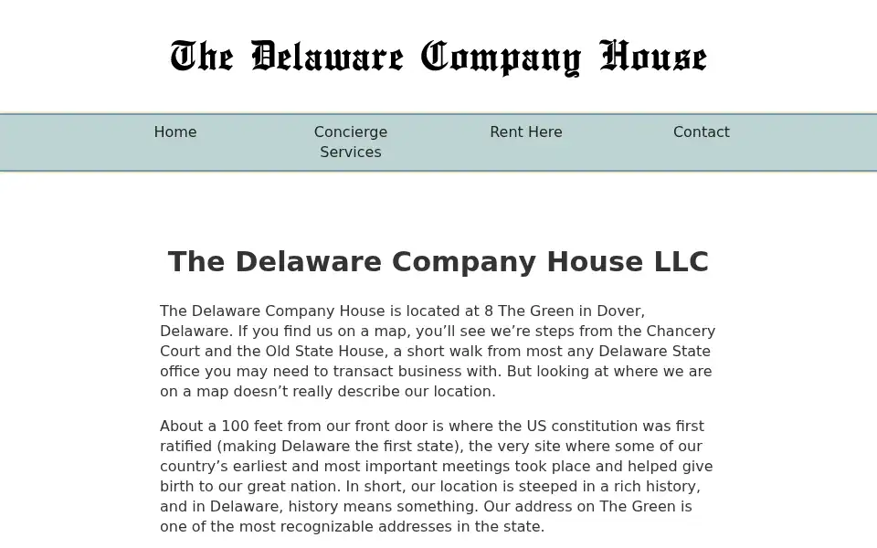 Screenshot of delawarecompanyhouse.com