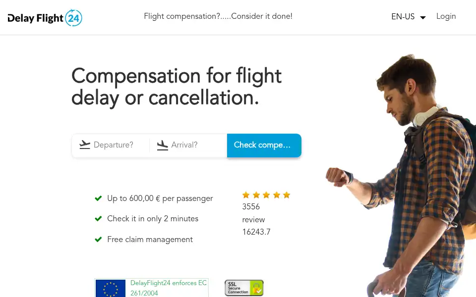 Screenshot of delayflight24.com