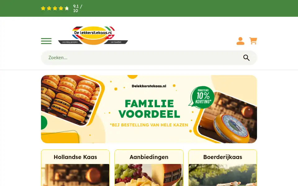 Screenshot of delekkerstekaas.nl