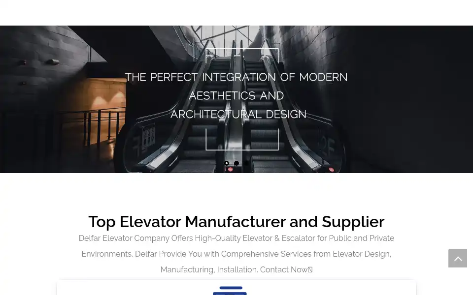 Screenshot of delfarelevator.com