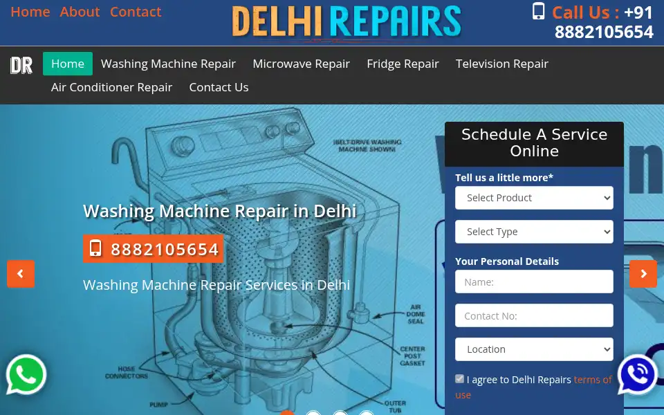Screenshot of delhirepairs.com