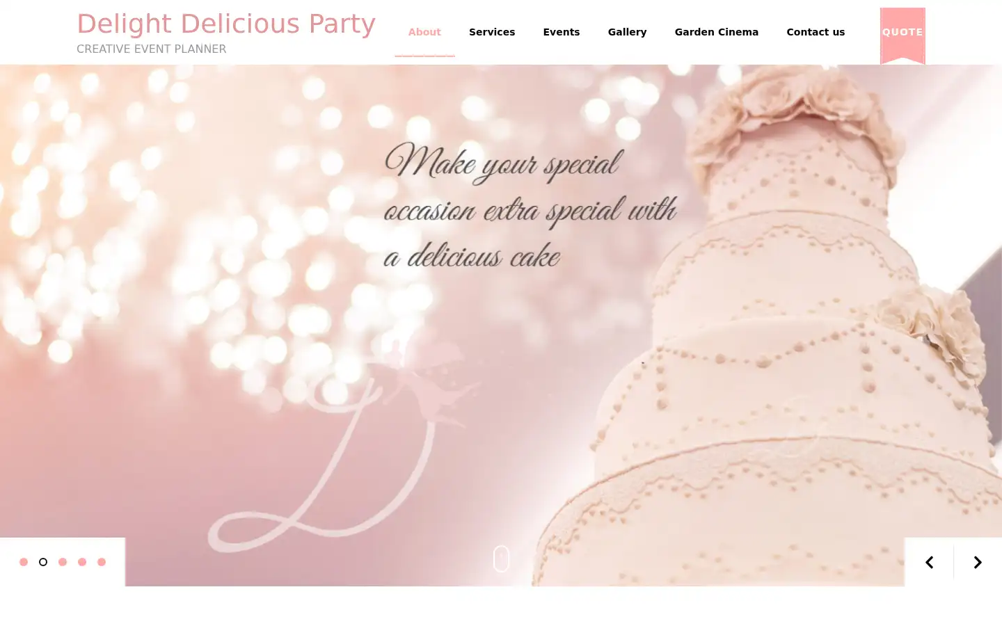Screenshot of delightdeliciousparty.com