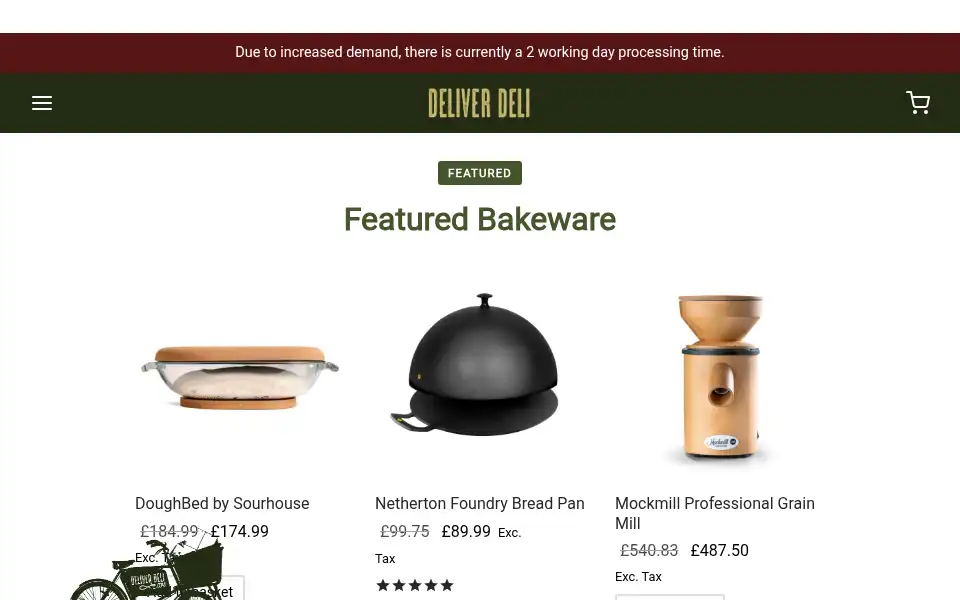 Screenshot of deliverdeli.com