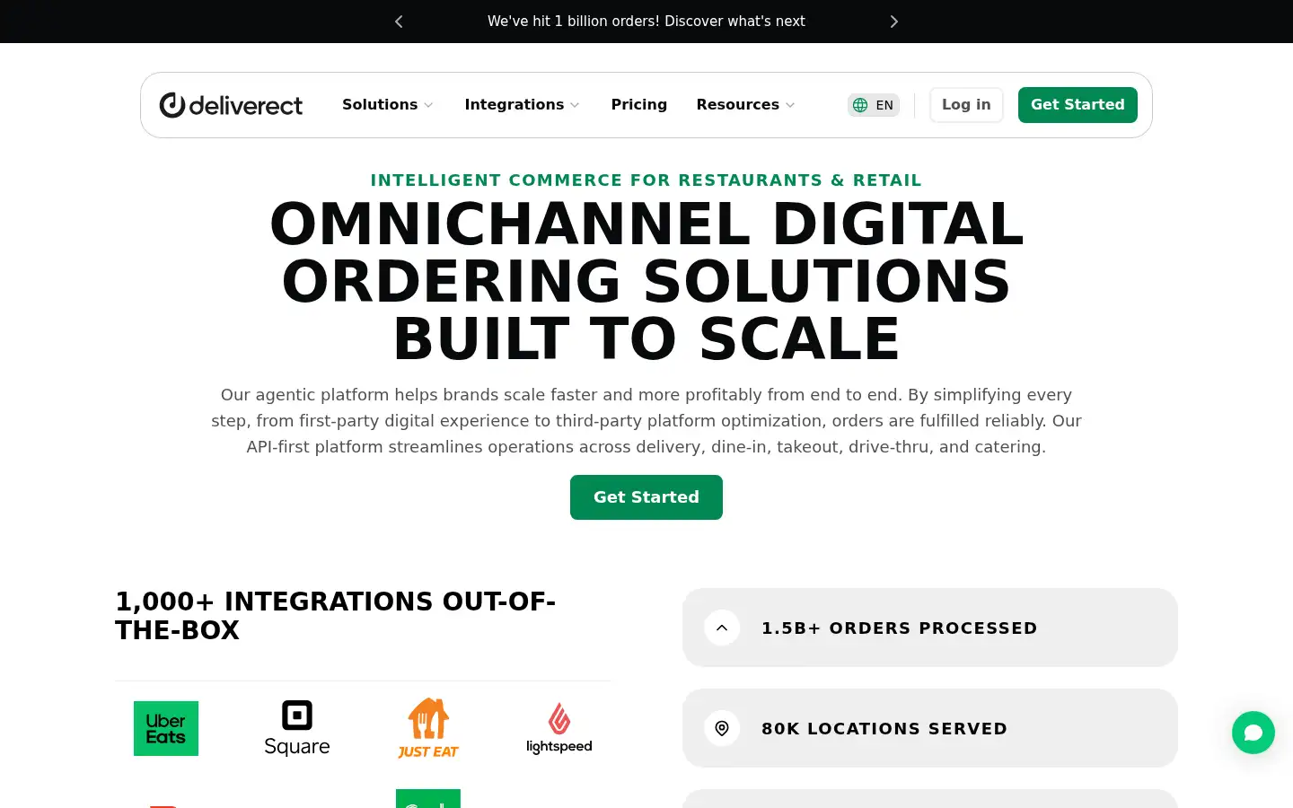 Screenshot of deliverect.com