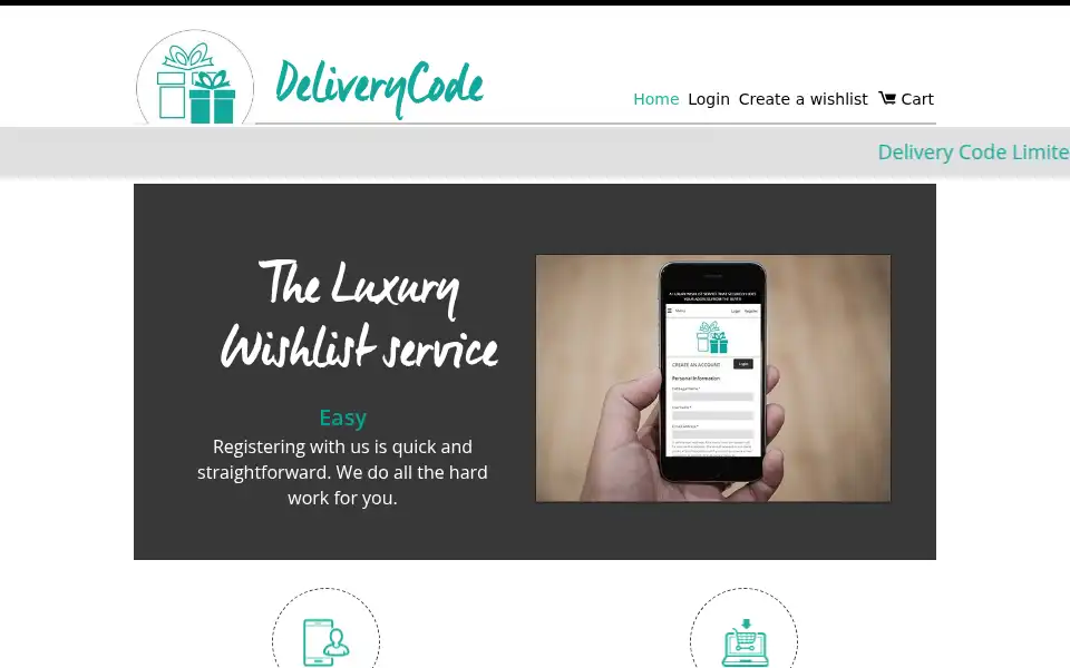Screenshot of deliverycode.com