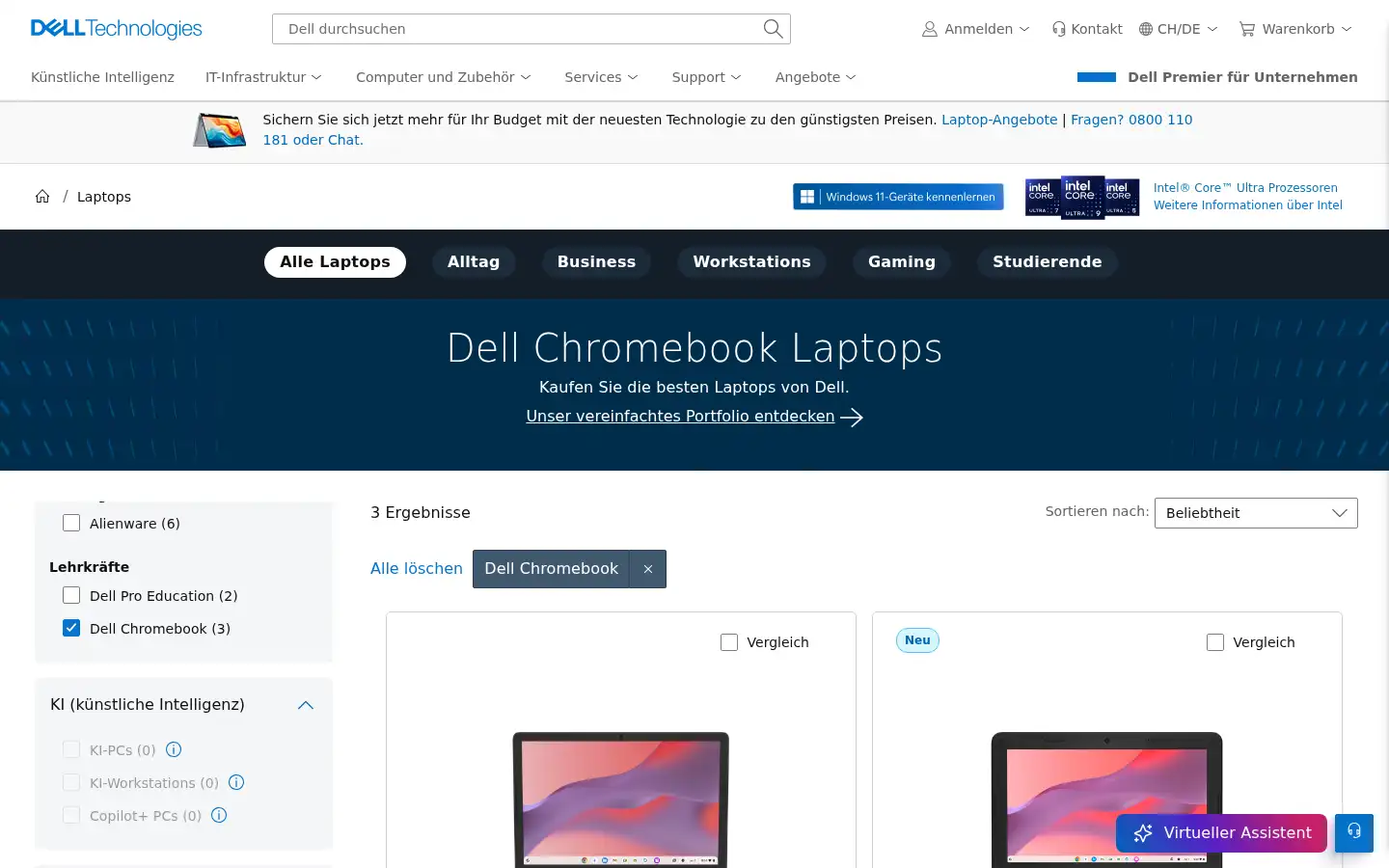 Screenshot of dell.ch