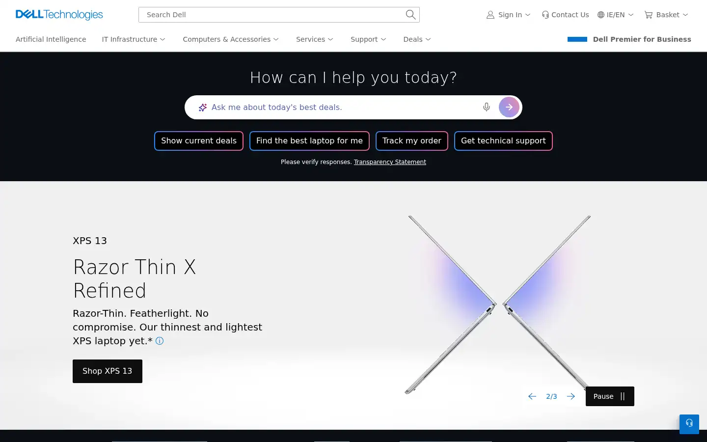 Screenshot of dell.ie