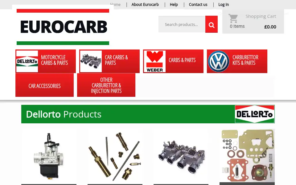 Screenshot of dellorto.co.uk