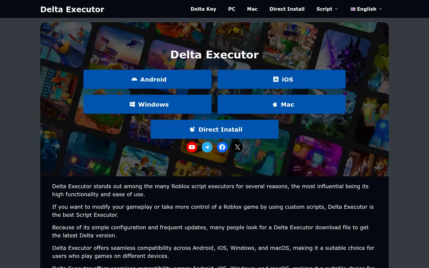 Screenshot of delta-executor.click