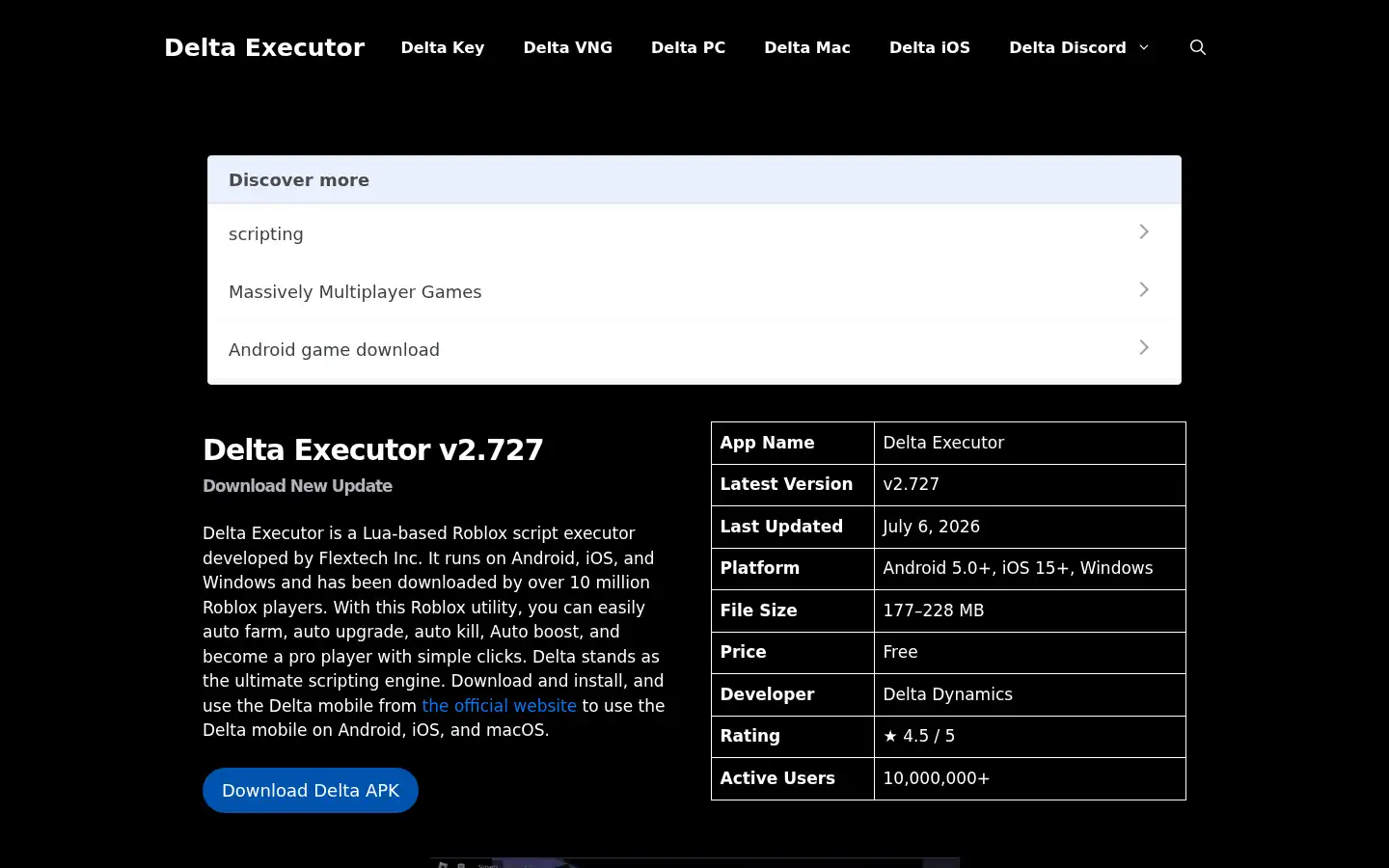 Screenshot of delta-executor.org