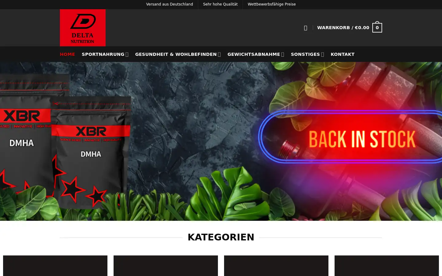 Screenshot of delta-nutrition.de