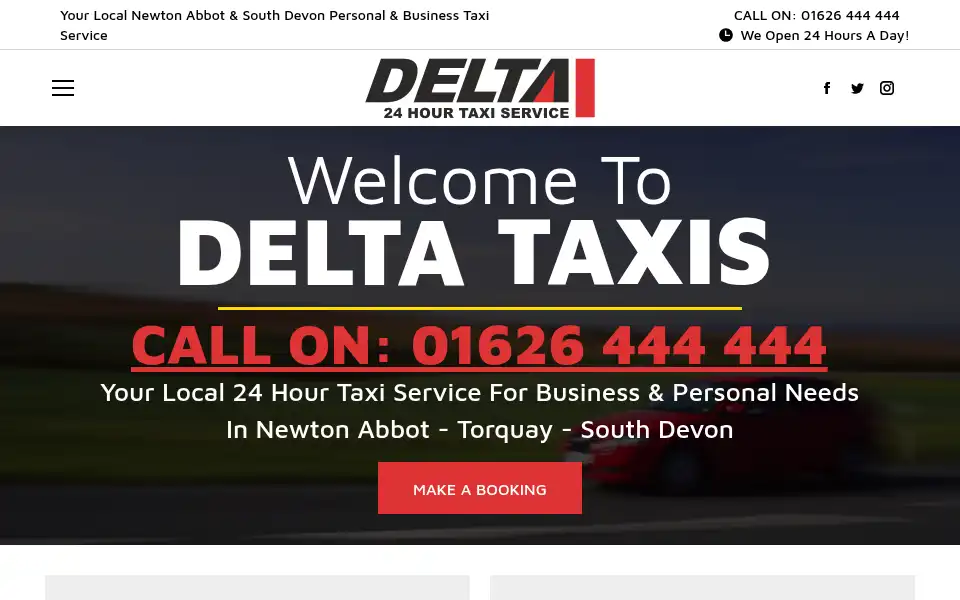 Screenshot of delta-taxis.co.uk