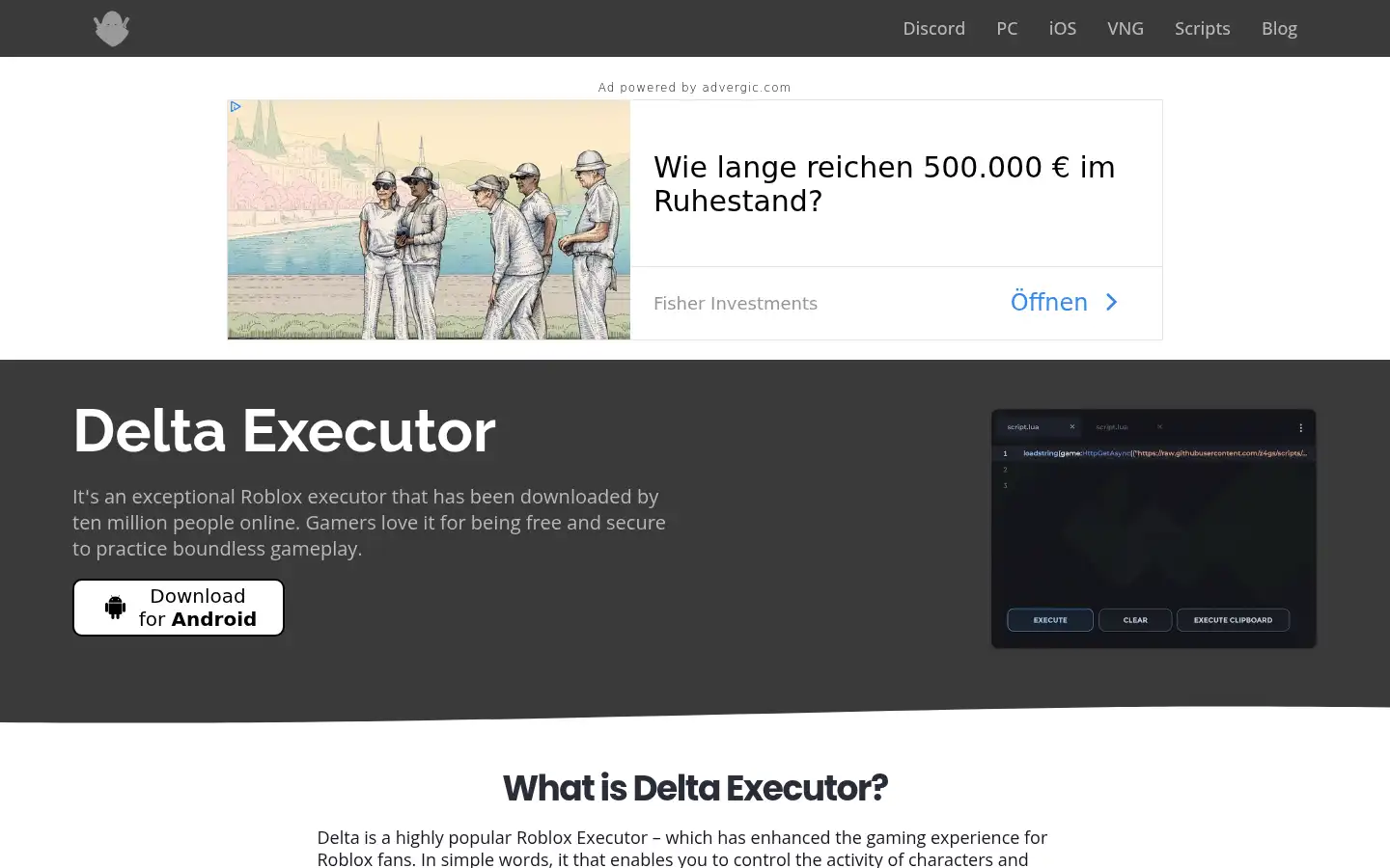 Screenshot of deltaexecuter.com