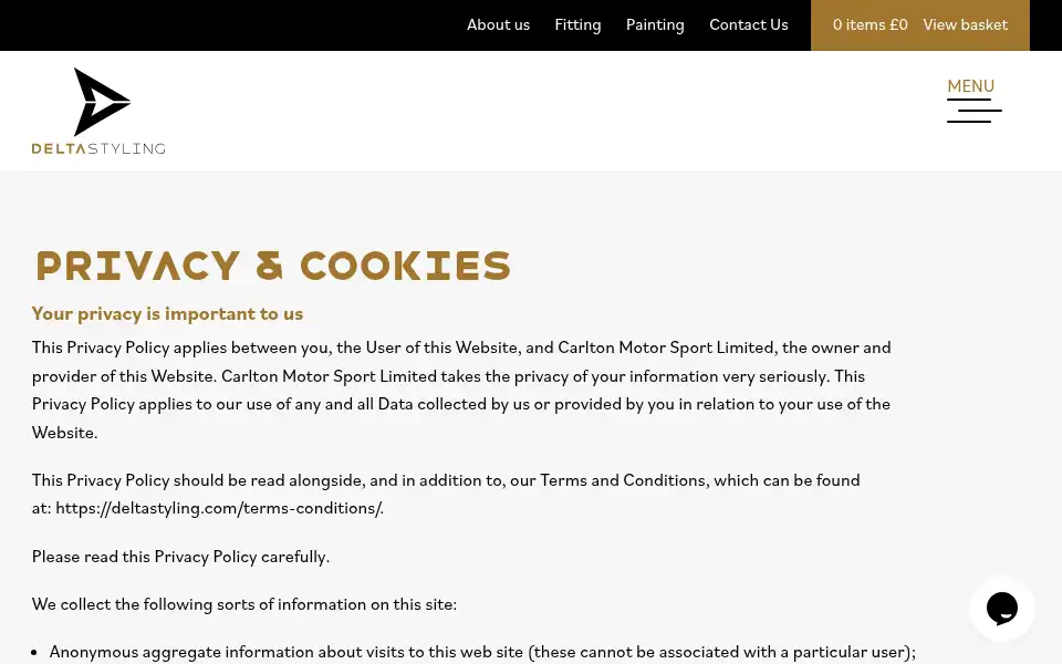 Screenshot of deltastyling.com