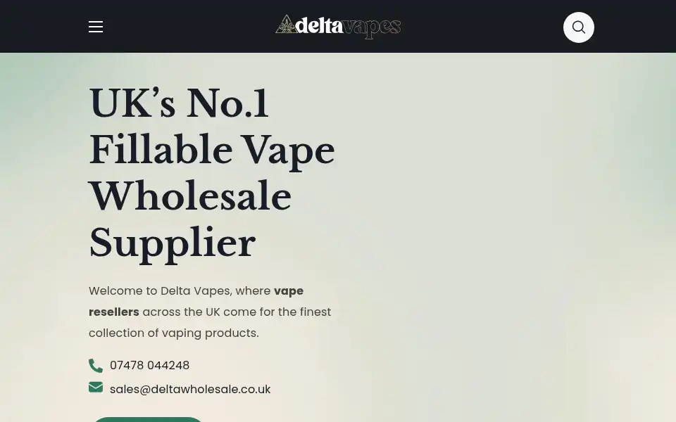 Screenshot of deltavapes.co.uk