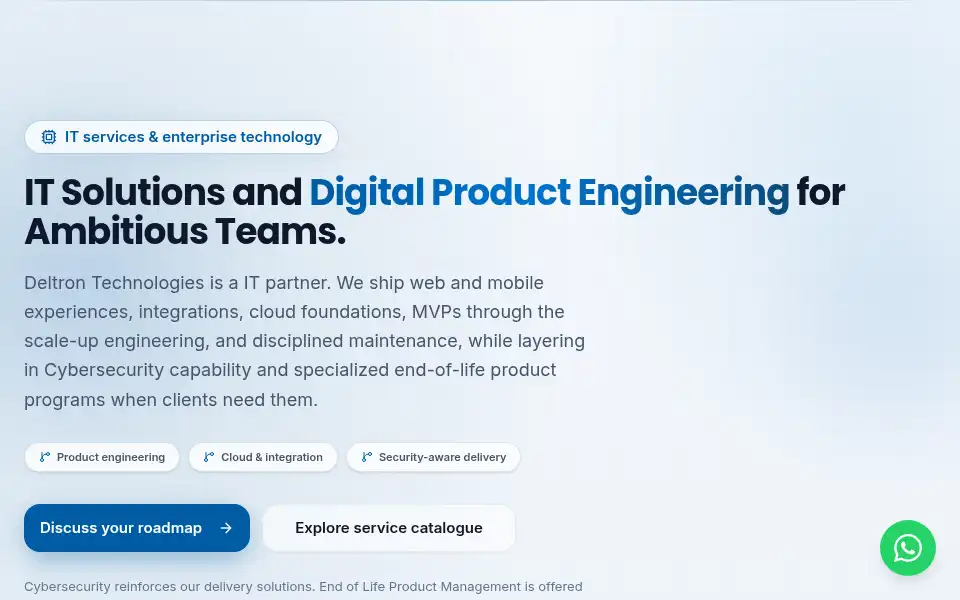 Screenshot of deltrontechnologies.com