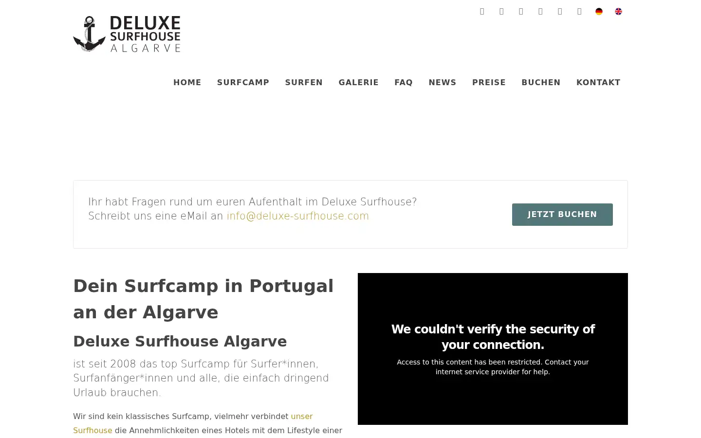 Screenshot of deluxe-surfhouse.com