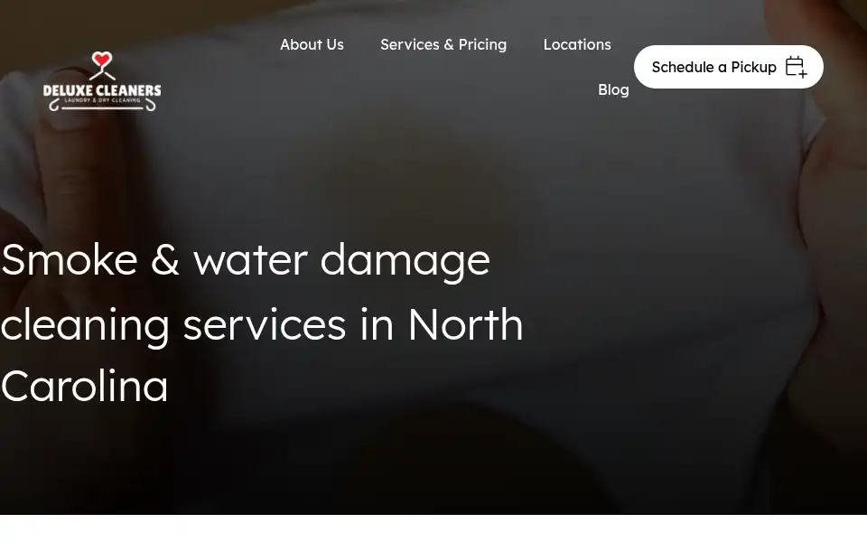 Screenshot of deluxecleanersnc.com