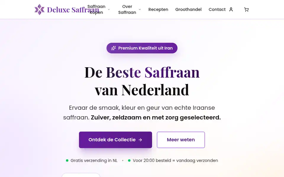 Screenshot of deluxesaffraan.nl