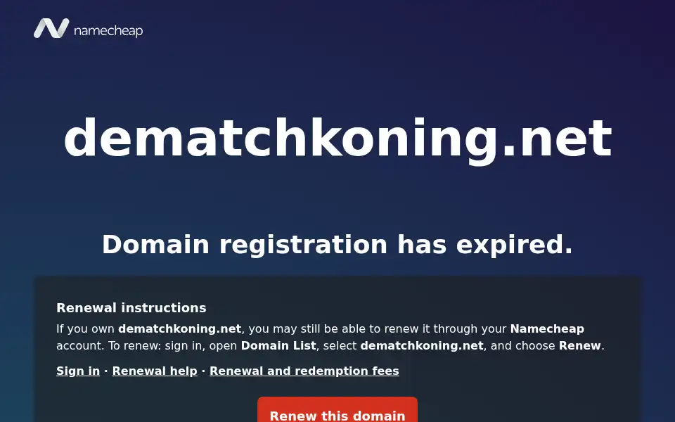 Screenshot of dematchkoning.net