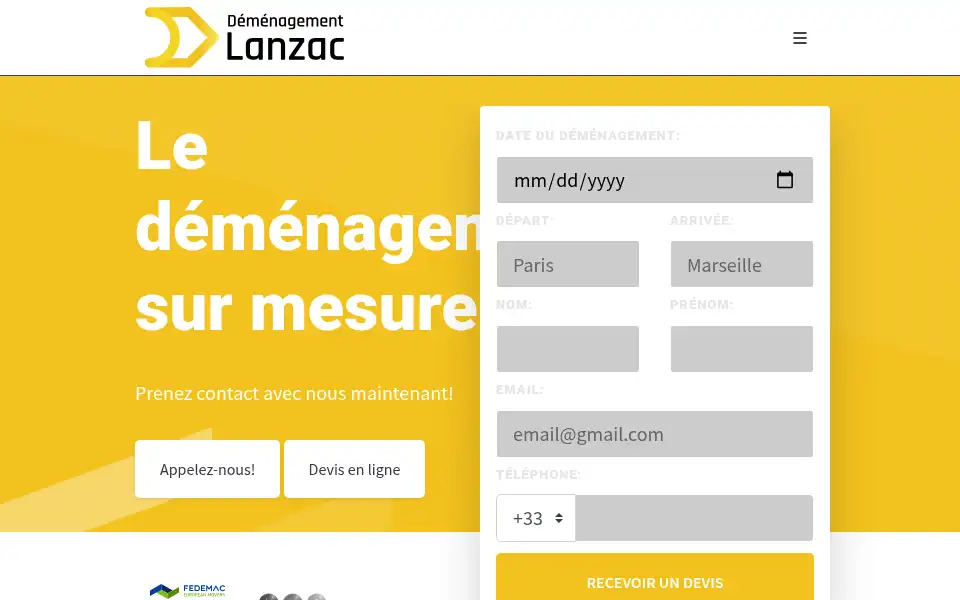 Screenshot of demenagementlanzac.fr