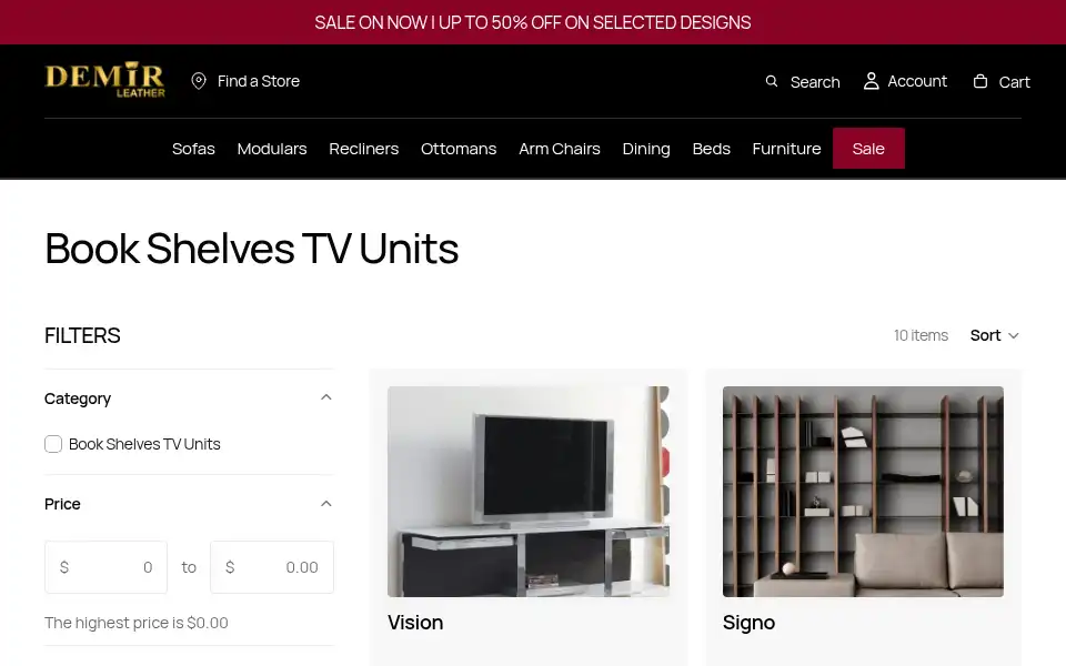 Screenshot of demirleather.com.au