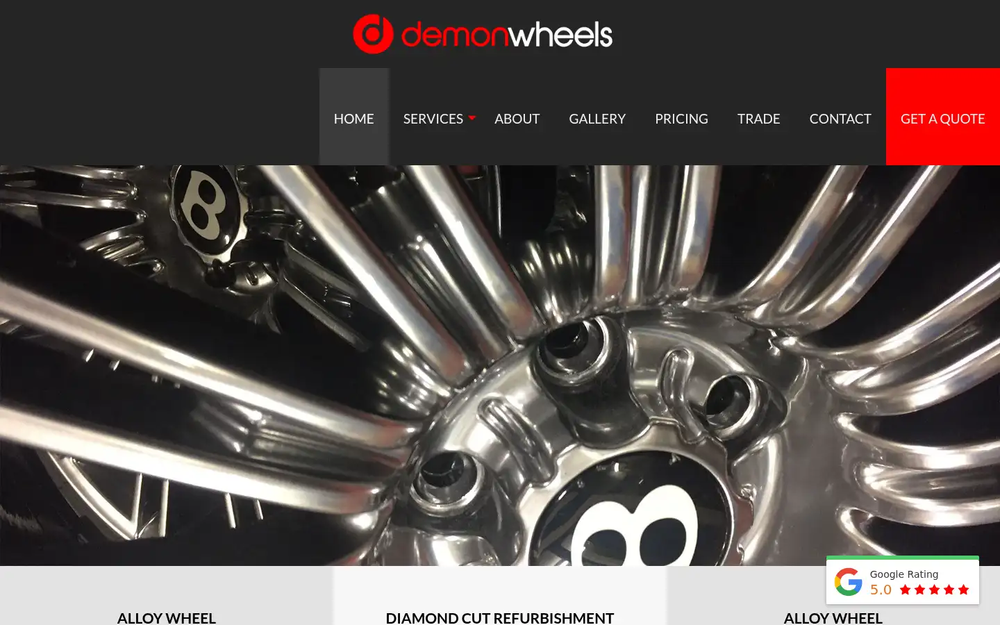 Screenshot of demonwheels.co.uk