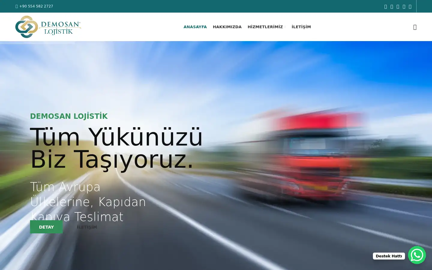 Screenshot of demosanlojistik.com