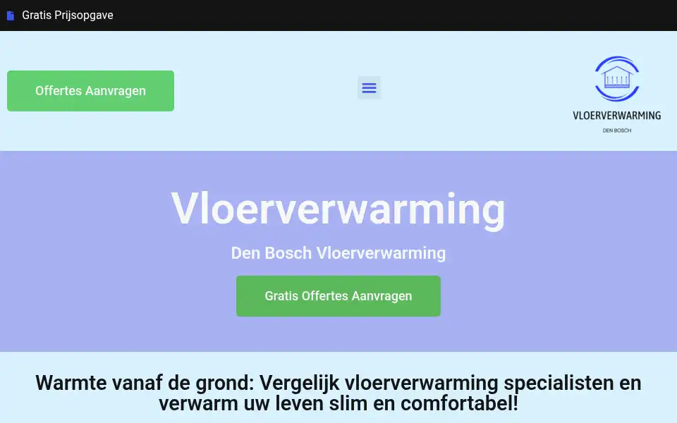 Screenshot of denboschvloerverwarming.com