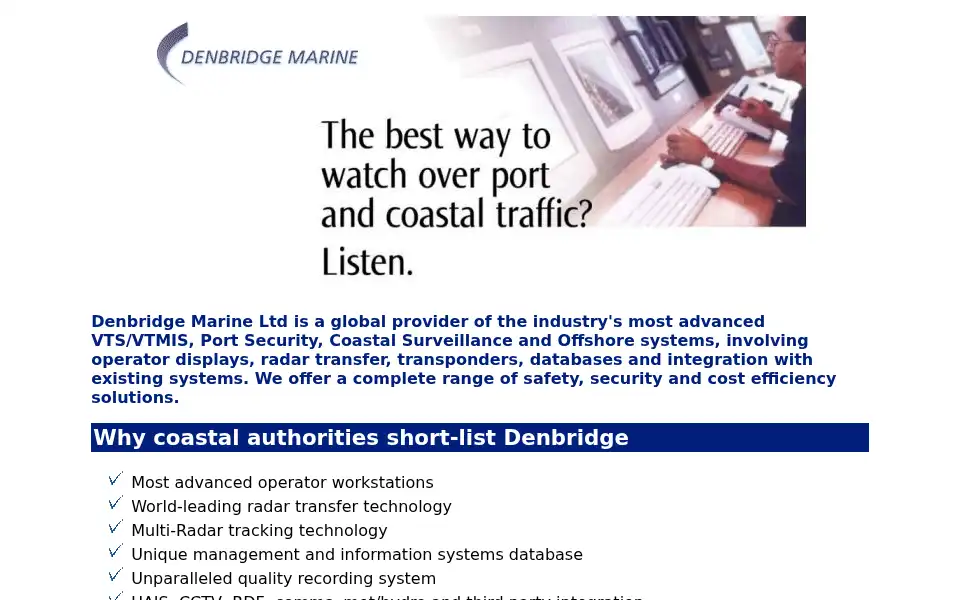 Screenshot of denbridgemarine.com