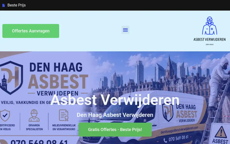 Screenshot of denhaagasbestverwijderen.com