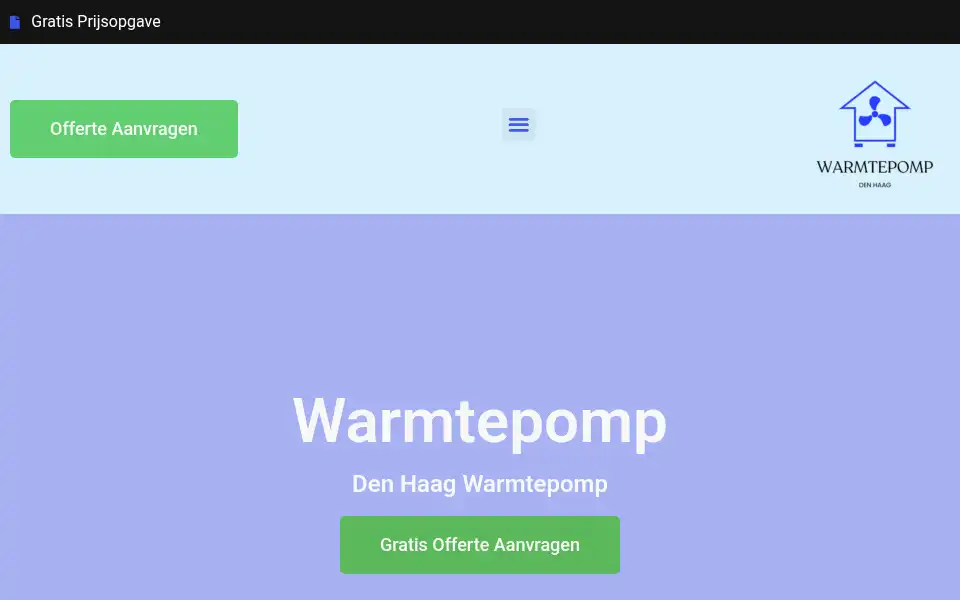 Screenshot of denhaagwarmtepomp.com