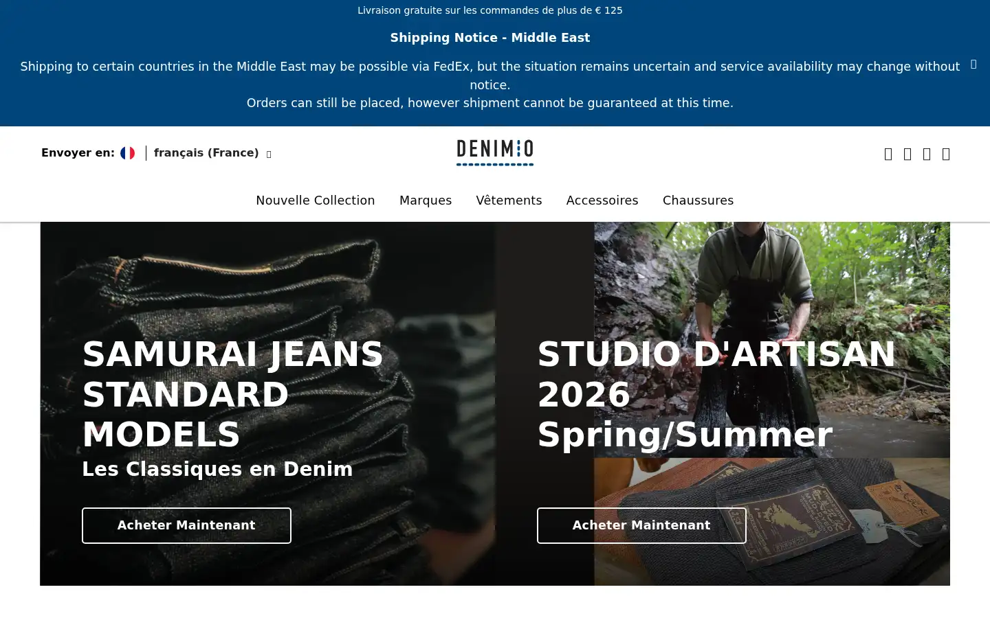 Screenshot of denimio.com
