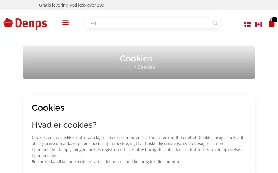 Screenshot of denps.dk