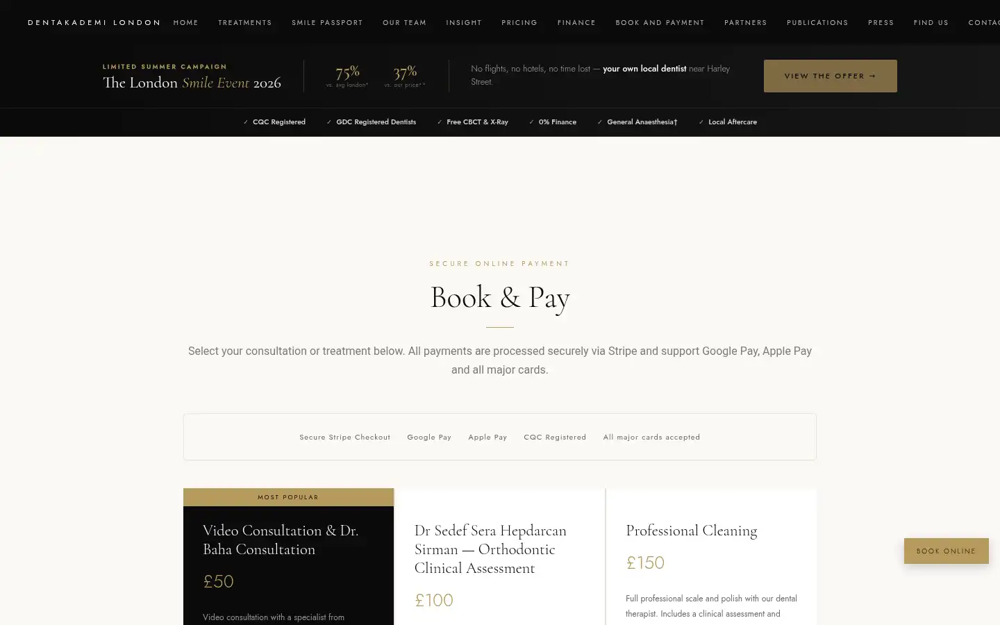 Screenshot of dentakademi.co.uk