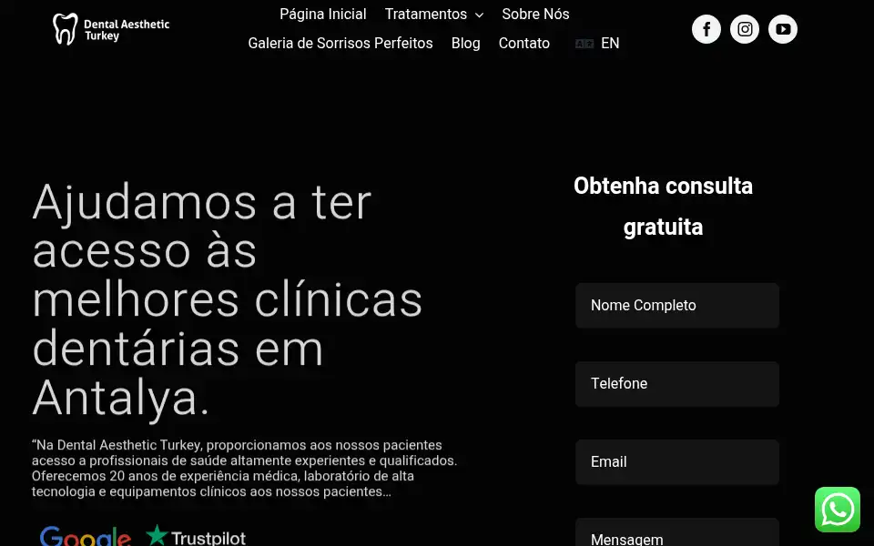 Screenshot of dentalaestheticsturkey.com