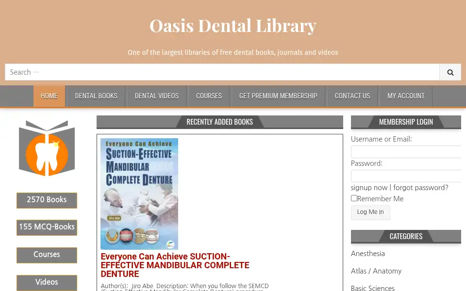 Screenshot of dentalbooks.org