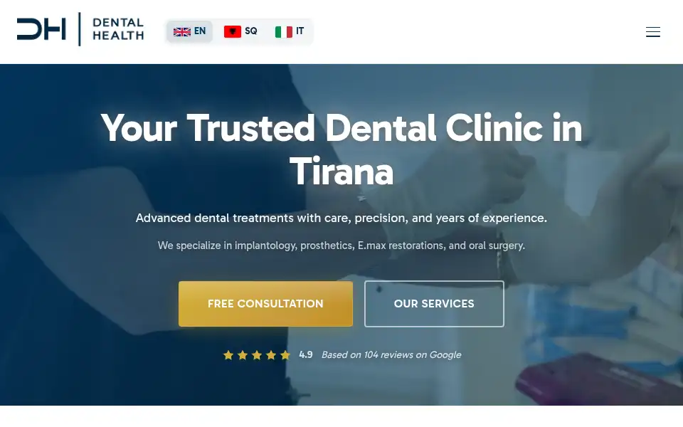 Screenshot of dentalhealth.al