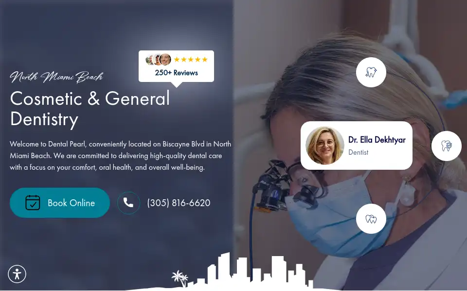 Screenshot of dentalpearlmiami.com